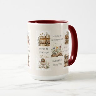Caneca Capa de Citação de Amante de Livros Fofa
