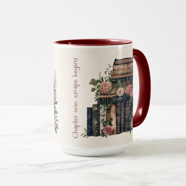 Caneca Capa de Citação de Amante de Livros Fofa (Frente Esquerda)