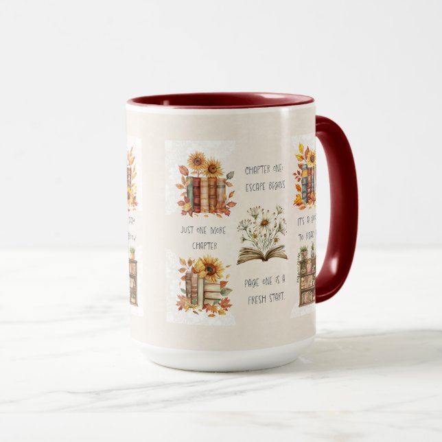 Caneca Capa de Citação de Amante de Livros Fofa (Frente Esquerda)