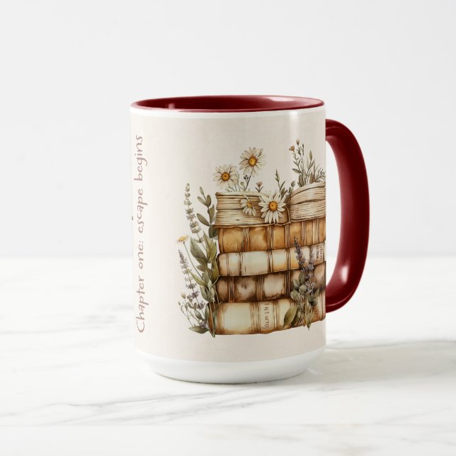 Caneca Capa de Citação de Amante de Livros Fofa (Frente Esquerda)