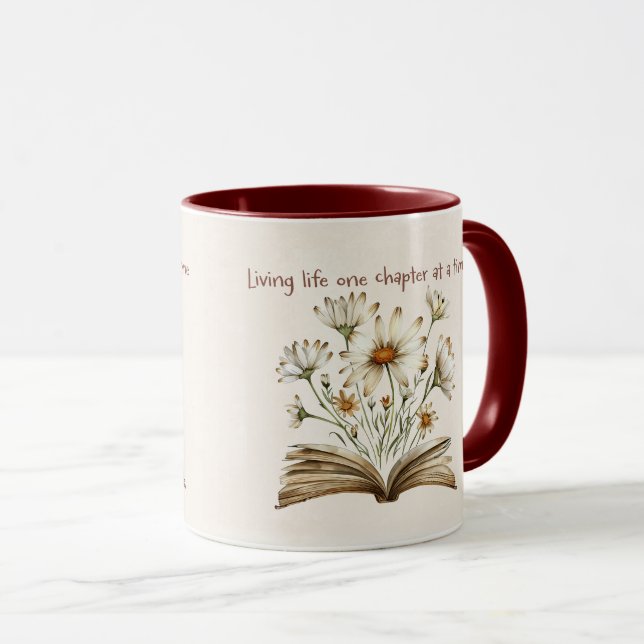 Caneca Capa de Citação de Amante de Livros Fofa (Frente Esquerda)