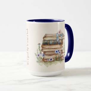 Caneca Capa de Citação de Amante de Livros Fofa