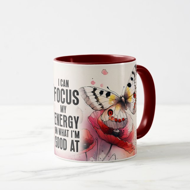 Caneca Capa de Citação Floral Inspiradora/Positiva (Frente Esquerda)