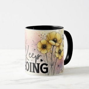 Caneca Capa de Citação Floral Inspiradora/Positiva