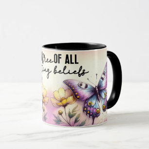 Caneca Capa de Citação Floral Inspiradora/Positiva