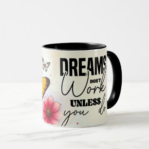 Caneca Capa de Citação Floral Inspiradora/Positiva