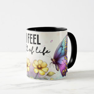 Caneca Capa de Citação Floral Inspiradora/Positiva