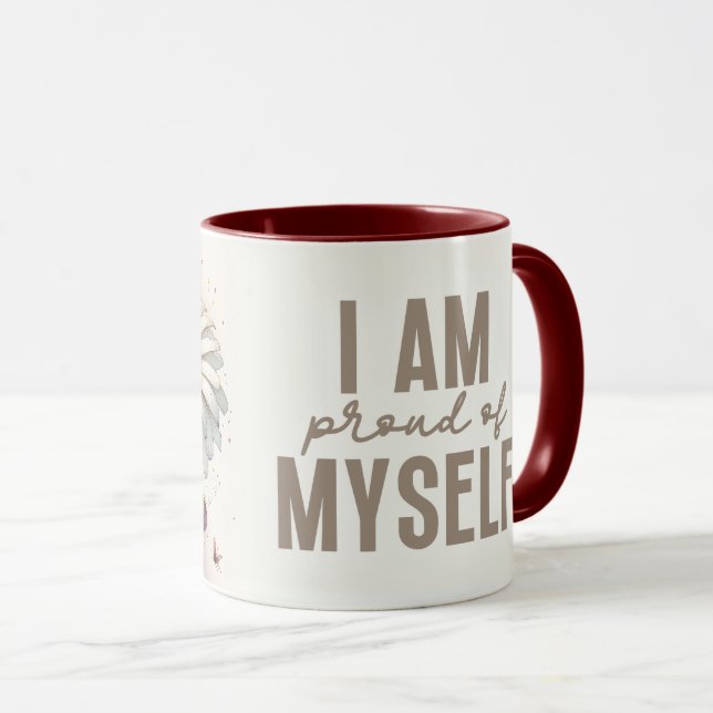 Caneca Capa de Citação Floral Inspiradora/Positiva (Frente Esquerda)