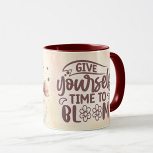 Caneca Capa de Citação Floral Inspiradora/Positiva