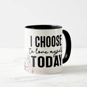 Caneca Capa de Citação Floral Inspiradora/Positiva