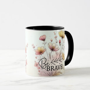 Caneca Capa de Citação Floral Inspiradora/Positiva