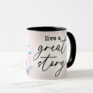 Caneca Capa de Citação Floral Inspiradora/Positiva
