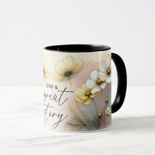 Caneca Capa de Citação Floral Inspiradora/Positiva