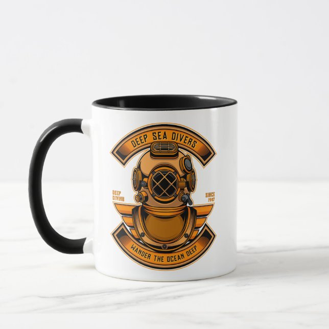 Caneca Capacete de mergulho de capacete de mergulho de ág (Esquerda)