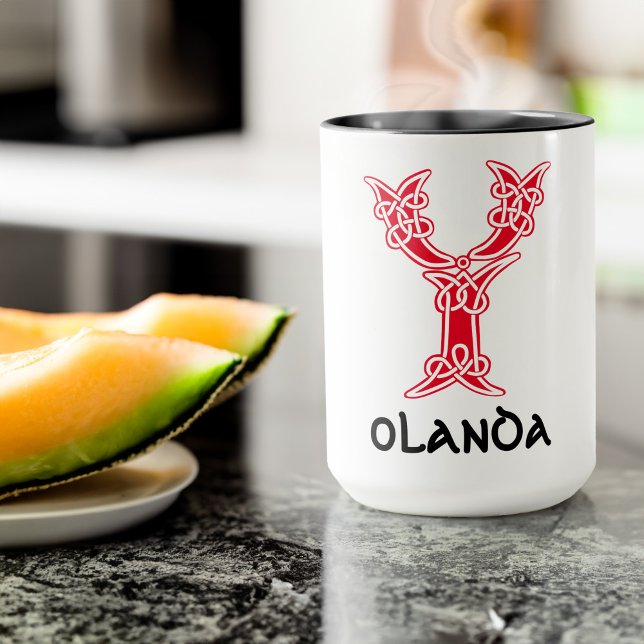 Caneca Capital Decorativo do Nó Celta do século XVI Y (Criador carregado)