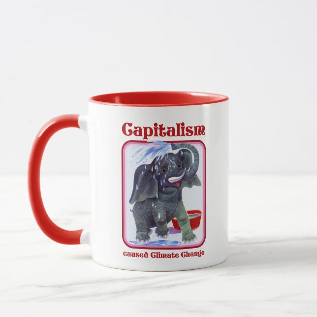 Caneca Capitalismo causado pelas mudanças climáticas (Esquerda)