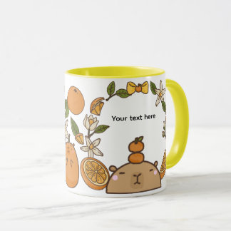 Caneca Capivara Fofa com Laranjas