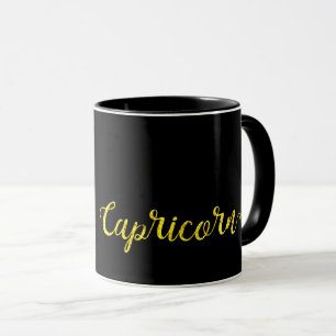 Caneca Capricorn Dourado Lettering Mug