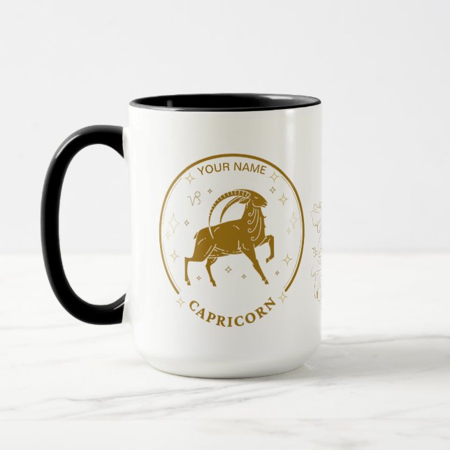 Caneca Capricórnio Personalizado Zodiac 15 oz (Esquerda)