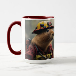 Caneca "Capybara para o resgate: Bombeiro Extraordinair