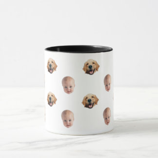 Caneca Cara da Família Personalizada 2 Fotos Fofas