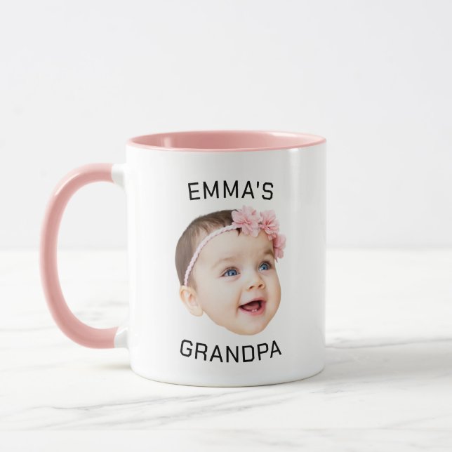 Caneca Cara De Bebê Personalizada, Vovô Gift Mug, Present (Esquerda)