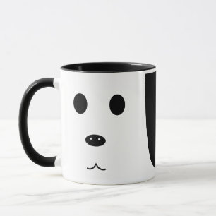 Caneca cara de cão engraçado