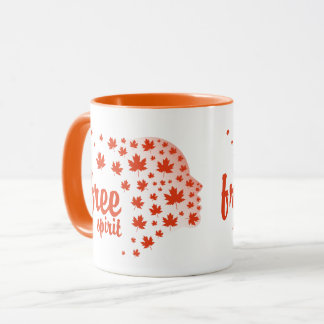 Caneca Cara del espíritu libre, otoño