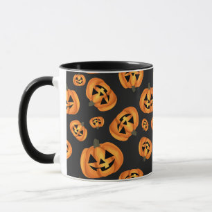 Caneca Cara feliz   o Dia das Bruxas da abóbora