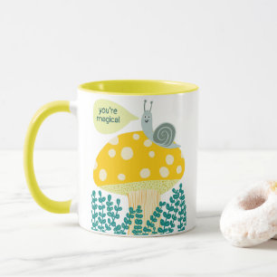 Caneca Caracol Whimsical em Magical Mushroom CUSTOM