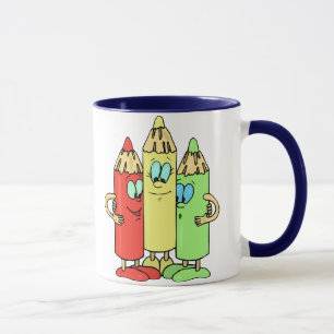 Caneca Caracteres de Lápis Adoráveis