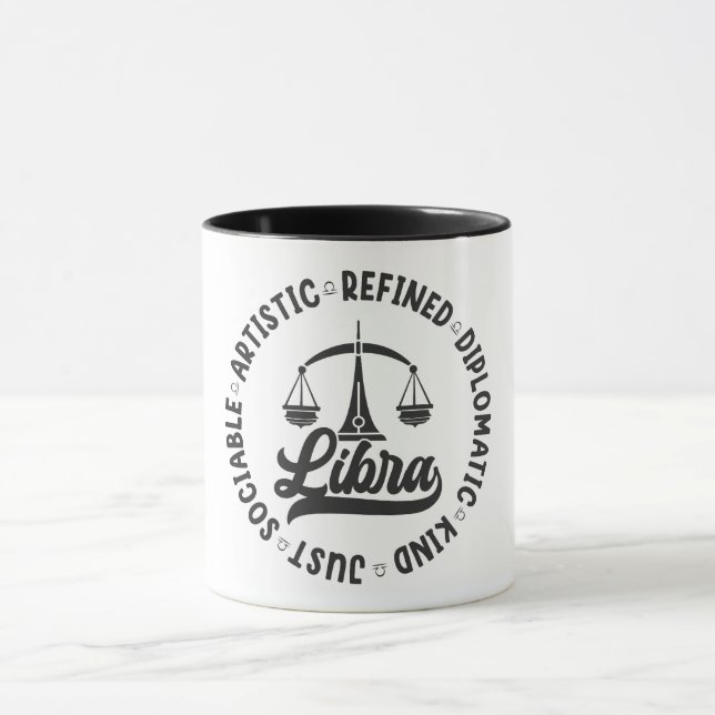 Caneca Características dos Sinais Zodiac Cuto/Libra (Centro)