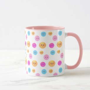 Caneca Caras Felizes Multicoloridas Fofas