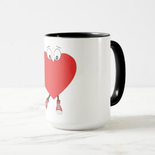 Caneca Caráter de Amor com Curta Vermelho em Forma de Cor