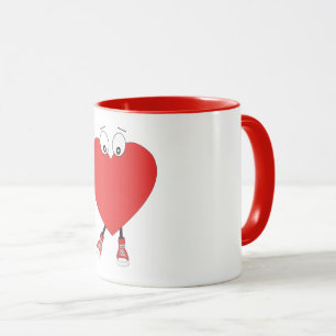 Caneca Caráter de Amor com Curta Vermelho em Forma de Cor