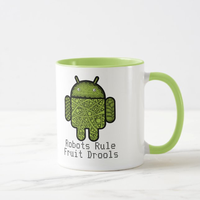 Caneca Caráter do Doodle das bolhas para o robô de (Direita)