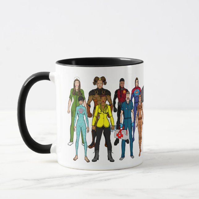 Caneca Carateres "Família" da Academia Hero Mug (Esquerda)