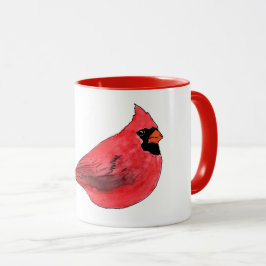Caneca cardinal da arte da cor de água