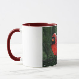 Caneca Cardinal na Ramo de Pinheiro