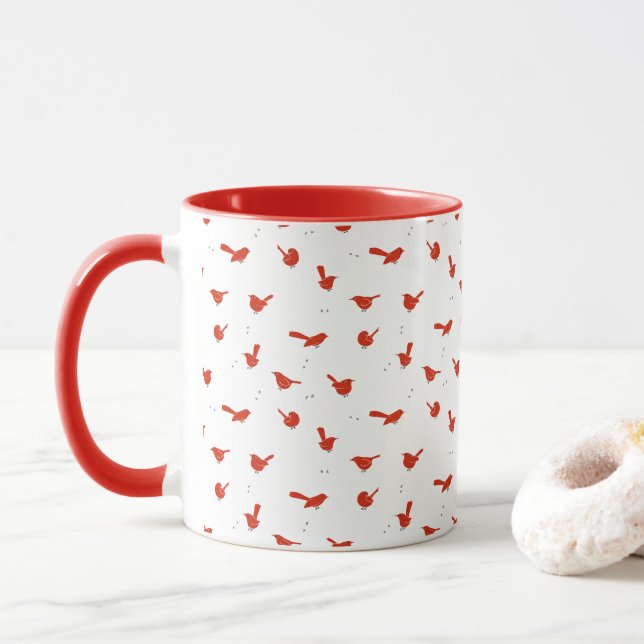 Caneca Cardinal Red Bird Coffee Mug (Com Donut)