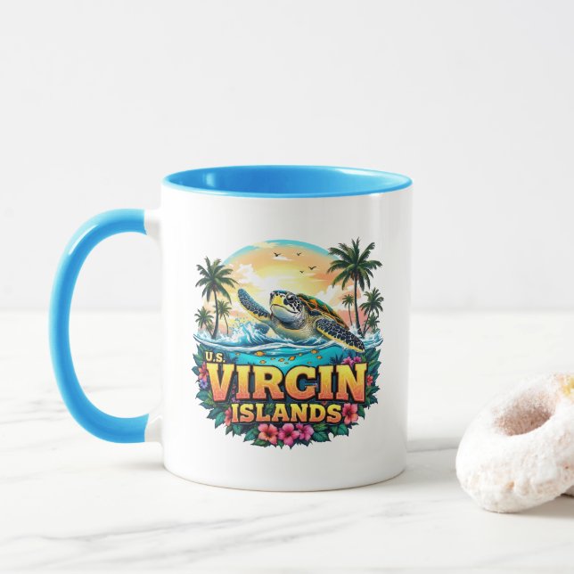 Caneca CARIBE das Ilhas Virgens dos EUA (Com Donut)