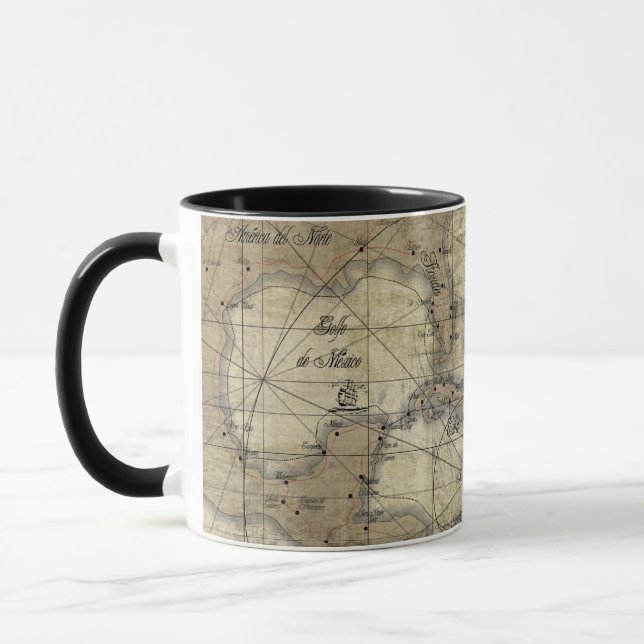 Caneca Caribe - mapa antigo (Esquerda)