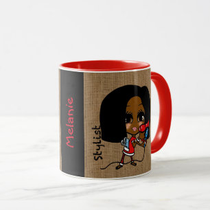 Caneca Caricatura de Hair Stylist Mug Black African