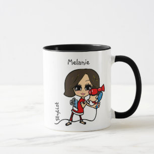 Caneca Caricatura de mug de lista de cabelo personalizada