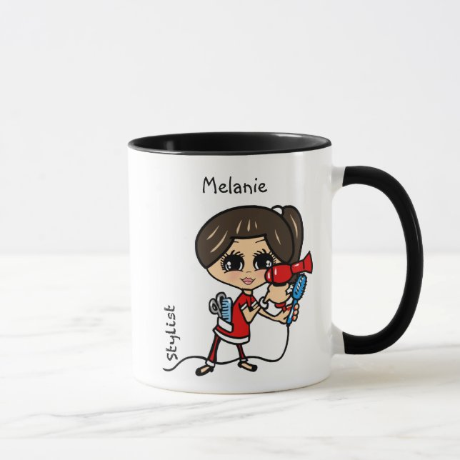 Caneca Caricatura de Mug Stylist para o cabelo personaliz (Direita)