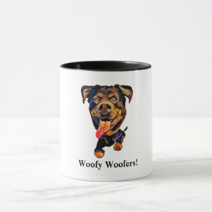 Caneca Caricatura Engraçada Rottweiler Cão Cão