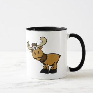 Caneca Caricatura Moose curiosa  escolher cor de fundo