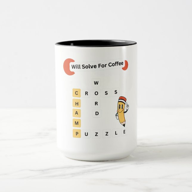 Caneca Carimbo Quebra-cabeça de Palavra Cruzada: Resolver (Centro)