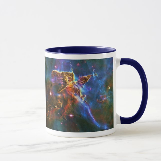 Caneca Carina Nebula, Escultura em Formas Estrelas de Nuv (Direita)