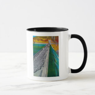 Caneca Carneiros através da represa grande de Coulee
